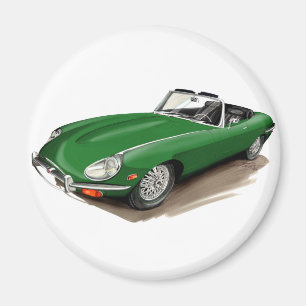 Jaguar XKE Green Car Magnet