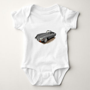 Jaguar XKE Grey Car Baby Bodysuit
