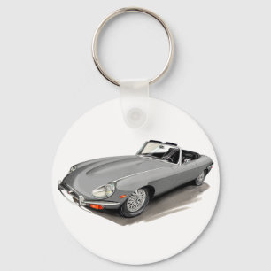 Jaguar XKE Silver Car Key Ring