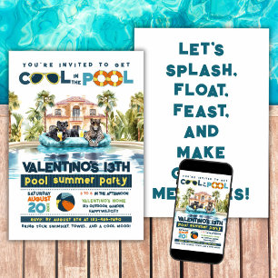 Jaguars Pool Party  Invitation