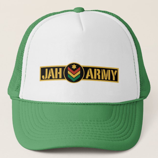Jah Army - Reggae Rasta Roots - Trucker Cap (Front)