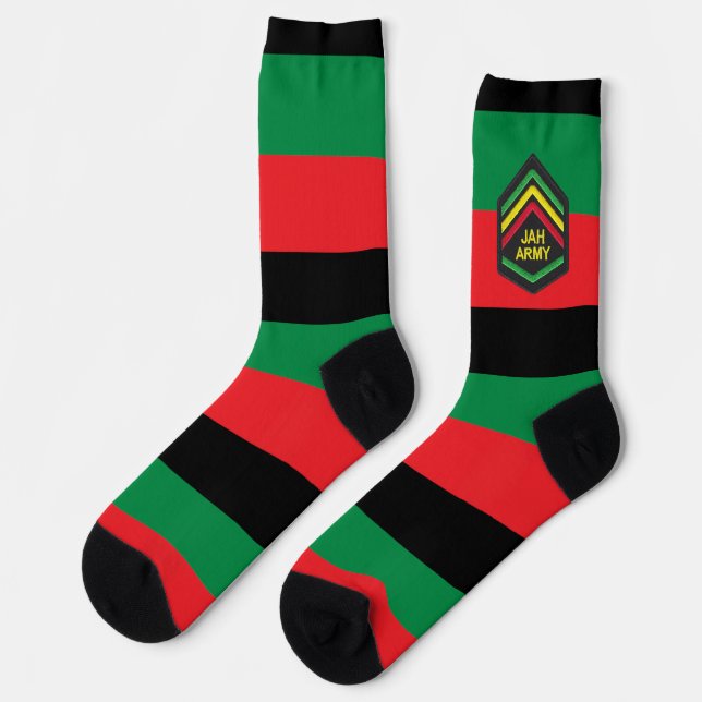 Jah Army UNIA Africa Black Power Socks (Left)