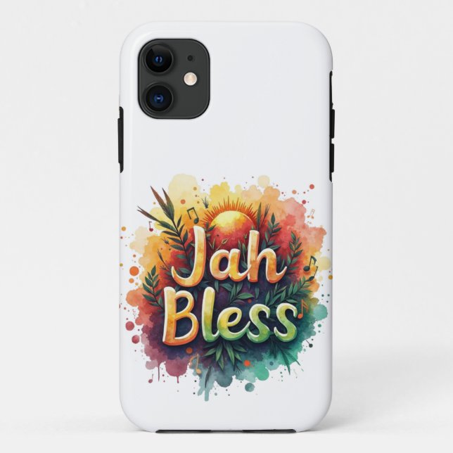Jah Bless Reggae Watercolor iPhone 11 Case (Back)