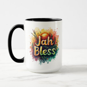 Jah Bless Reggae Watercolor Porcelain Coffee Mug