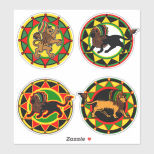 Jah King Rasta Lion Collection 2 Art Stickers