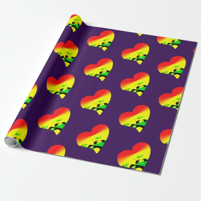 Jah love on purple wrapping paper (Unrolled)