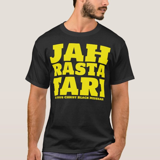 JAH RASTAFARI & BLACK MESSIAH Basic Dark T-Shirt (Front)