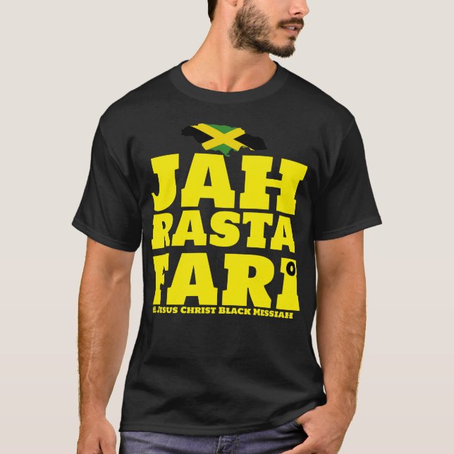 JAH RASTAFARI & BLACK MESSIAH Basic Dark T-Shirt (Front)