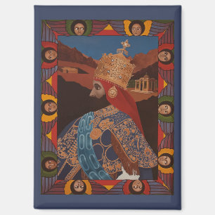 Jah Rastafari Haile Selassie HIM Rasta Roots Magnet