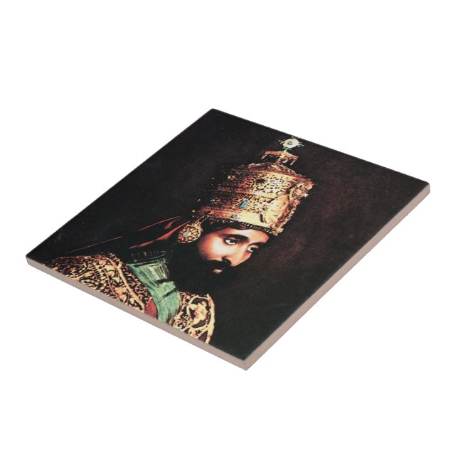 Jah Rastafari Haile Selassie Rasta Livity Roots Ceramic Tile (Side)