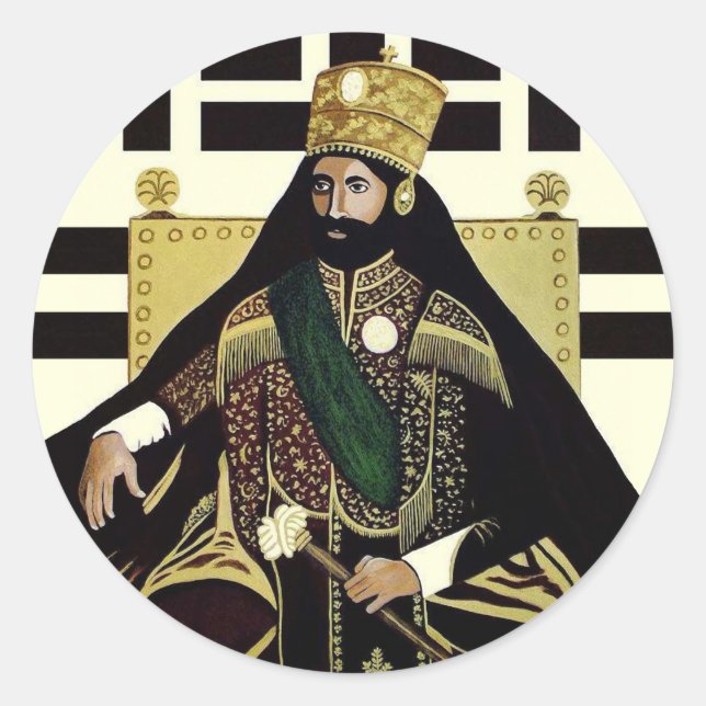 Jah Rastafari Haile Selassie Rasta Roots Sticker (Front)