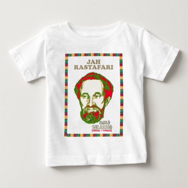 Jah Rastafari Haile Selassie Warrior Emperor Baby T-Shirt (Front)
