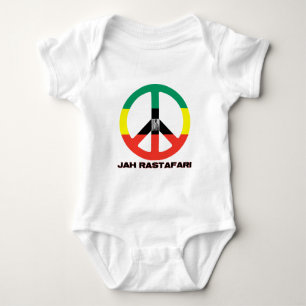 Jah Rastafari Peace Sign Selassie I Baby Bodysuit