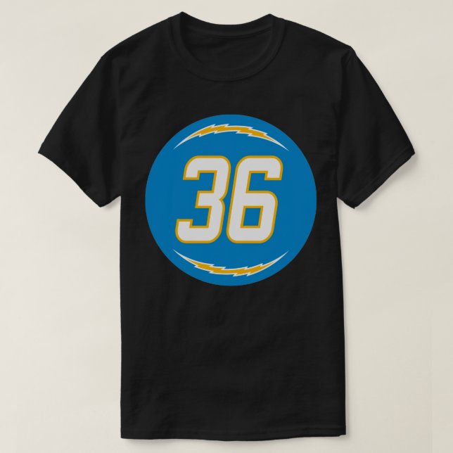 Jahleel Addae Number 36 Jersey Los Angeles Charger T-Shirt (Design Front)
