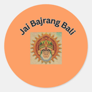 Jai bajrang bali  classic round sticker