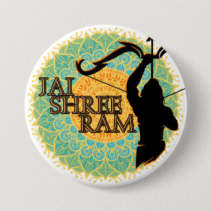 Jai Shree Ram  7.5 Cm Round Badge