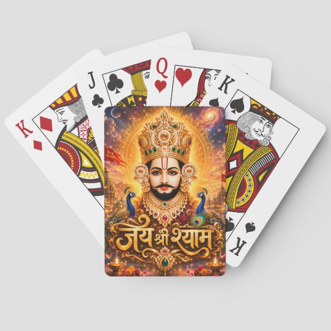 Jai Shri Khatu Shyam Ji Devotional Artwork Playing Cards (Back)