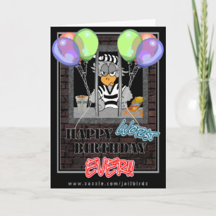 Jail Bird Birthday card