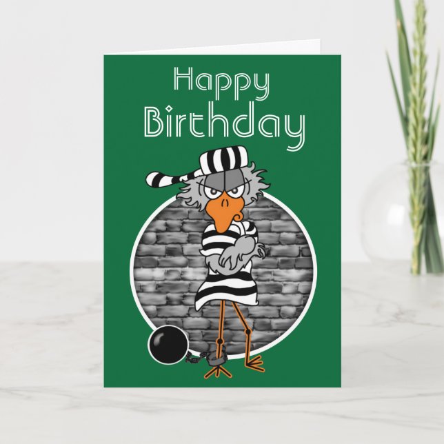 Jail Bird Birthday Card (Front)