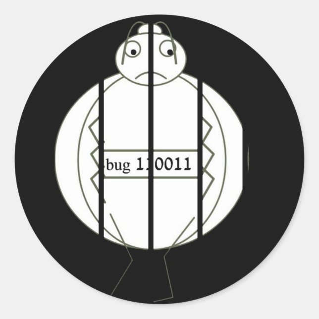 Jail bug classic round sticker (Front)