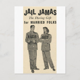 Jail Jamas - the daring gift for married folks! Postcard