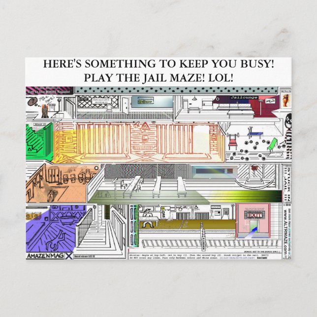 JAIL MAZE:  SOMETHING TO KEEP YOU BUSY! PLA... POSTCARD (Front)