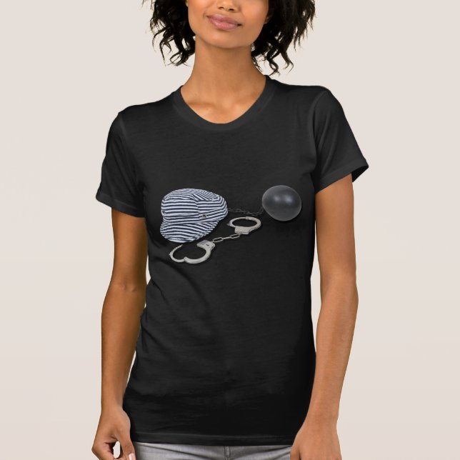 JailBirdHandcuffsBallChain073011 T-Shirt (Front)