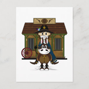 Jailhouse Cowboy on Horse Postcard