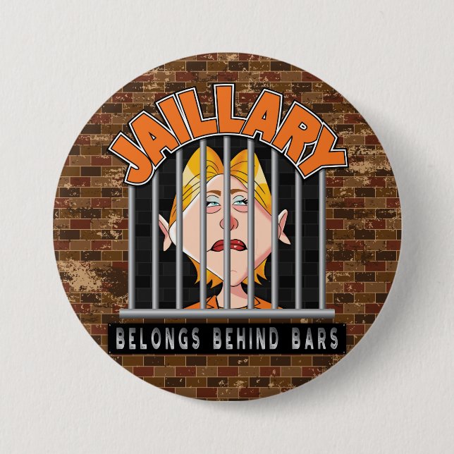 Jaillary Hillary for Prison 7.5 Cm Round Badge (Front)