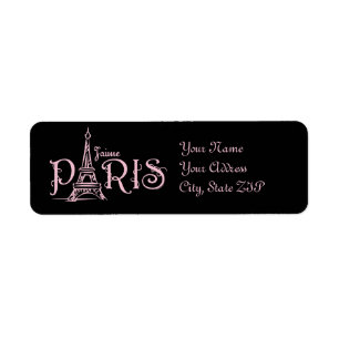 J'aime Paris (Dark) Label Return Address Label