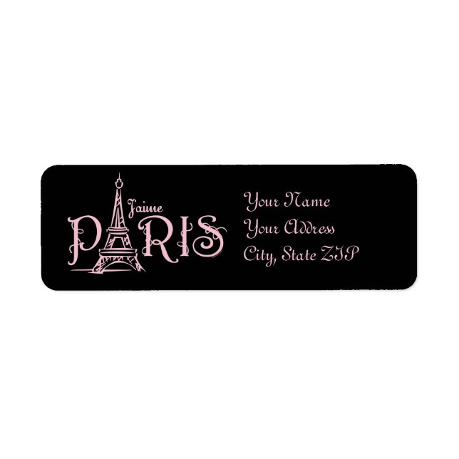 J'aime Paris (Dark) Label Return Address Label (Front)