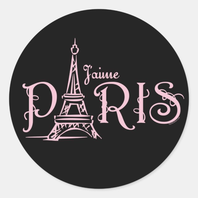 J'aime Paris (Dark) Sticker (Front)