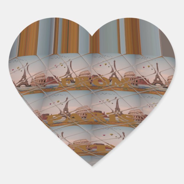 J'aime Paris ( I Love Paris ) Heart Sticker (Front)