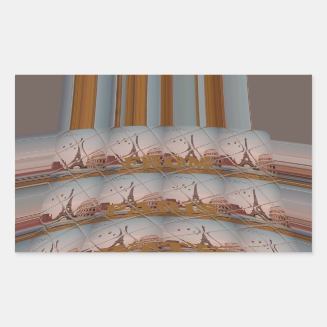 J'aime Paris ( I Love Paris ) Rectangular Sticker (Front)