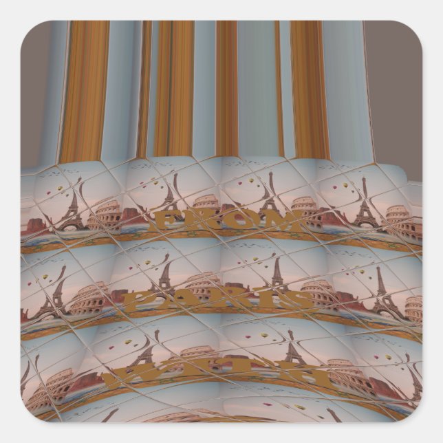 J'aime Paris ( I Love Paris ) Square Sticker (Front)