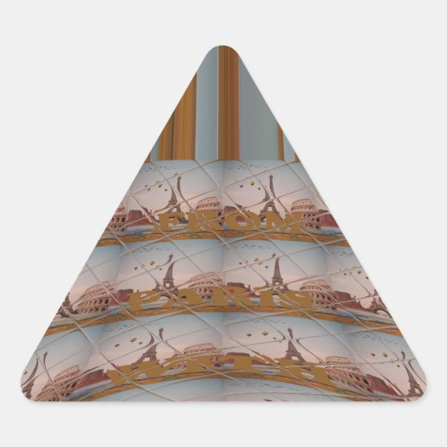 J'aime Paris ( I Love Paris ) Triangle Sticker (Front)