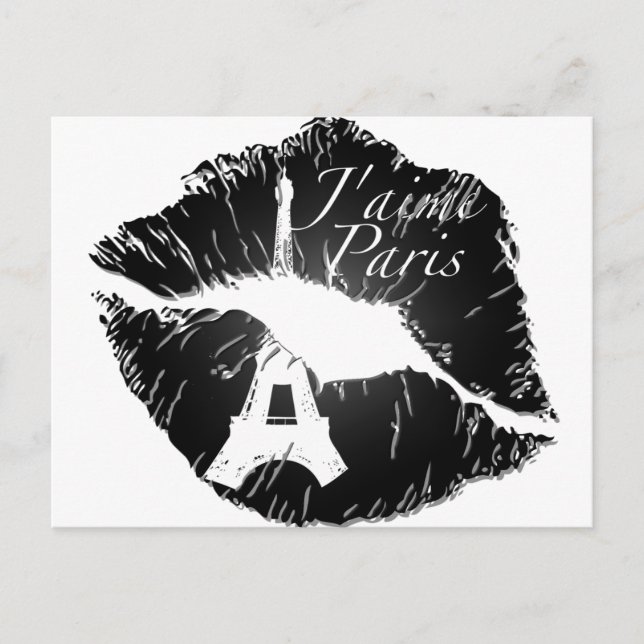 J'aime Paris Lips Postcard (Front)