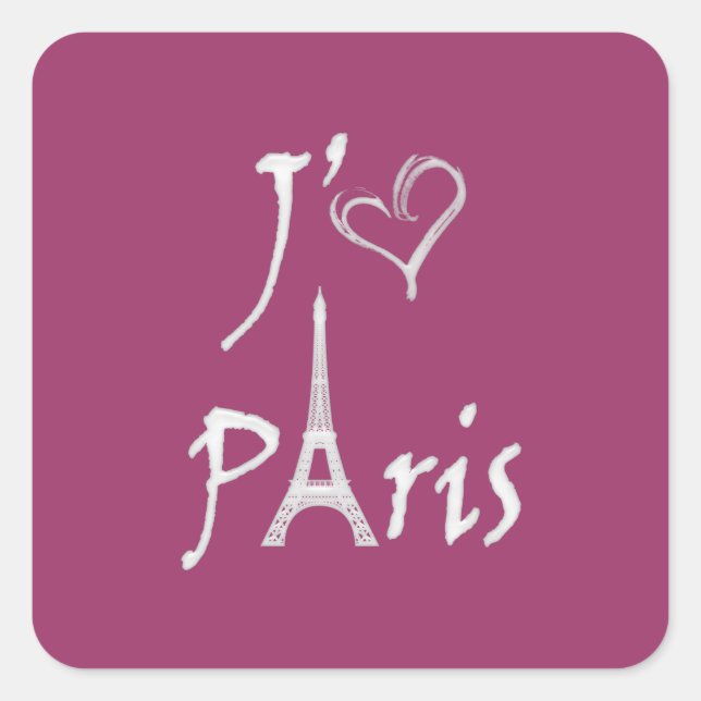 j'aime Paris Square Sticker (Front)
