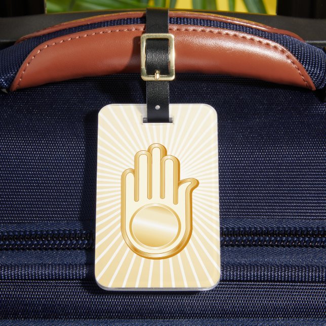 Jain Symbol Luggage Tag (Front Insitu 2)