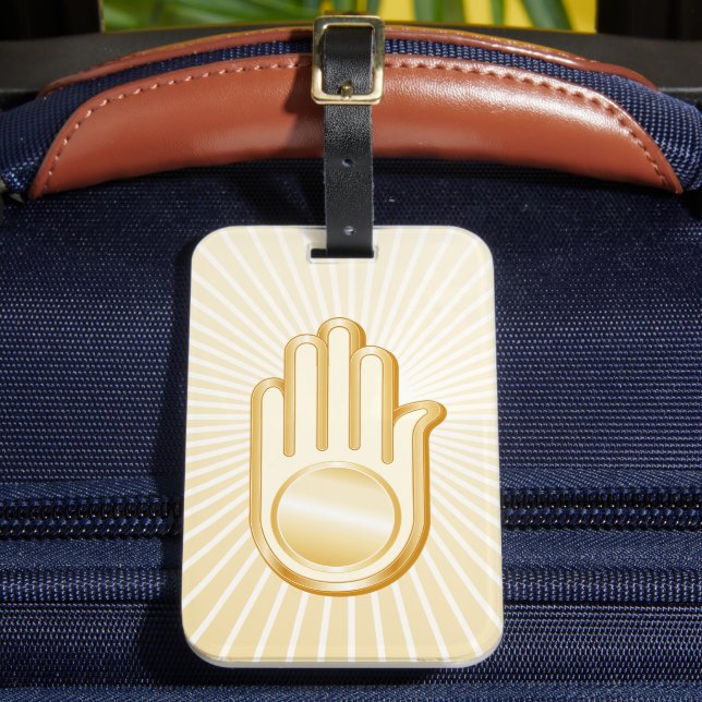 Jain Symbol Luggage Tag (Front Insitu 2)