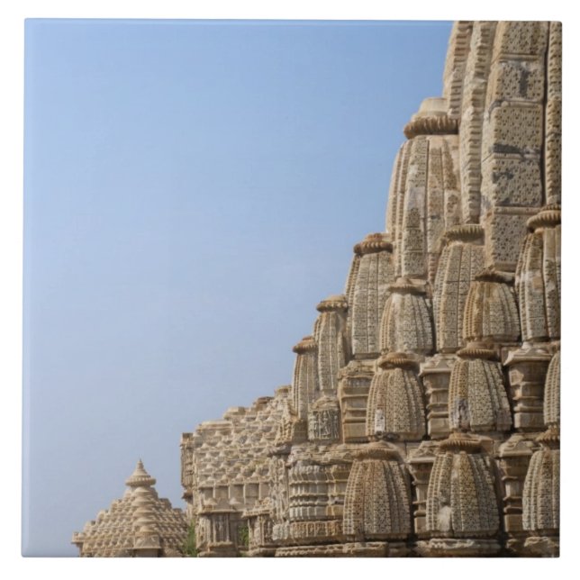 Jain temple in Chittorgarh Fort, India Ceramic Tile (Front)