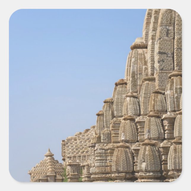 Jain temple in Chittorgarh Fort, India Square Sticker (Front)