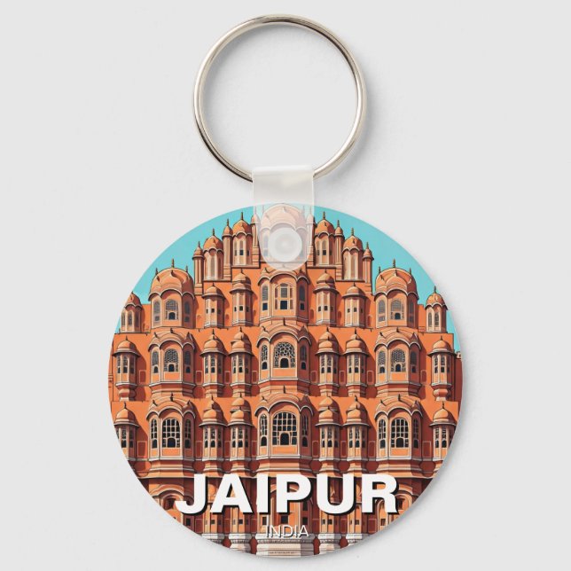 Jaipur Hawa Mahal Souvenir Key Ring (Front)