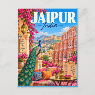 Jaipur India Colorful Travel  Postcard