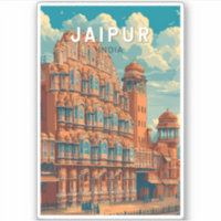 Jaipur India Illustration Travel Art Vintage