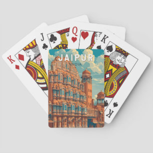 Jaipur India Illustration Travel Art Vintage Playing Cards