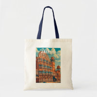 Jaipur India Illustration Travel Art Vintage
