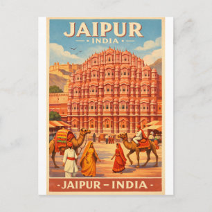 Jaipur, India, in a classic retro Postcard
