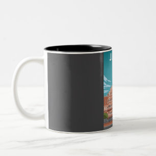 Jaipur India Minimal Travel Poster Two-Tone Coffee Mug