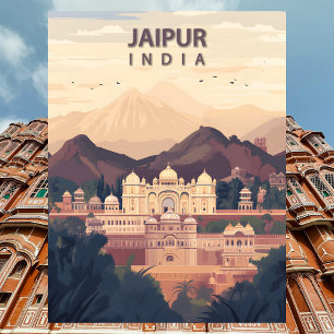 Jaipur India Travel Pink City Hawa Mahal Postcard